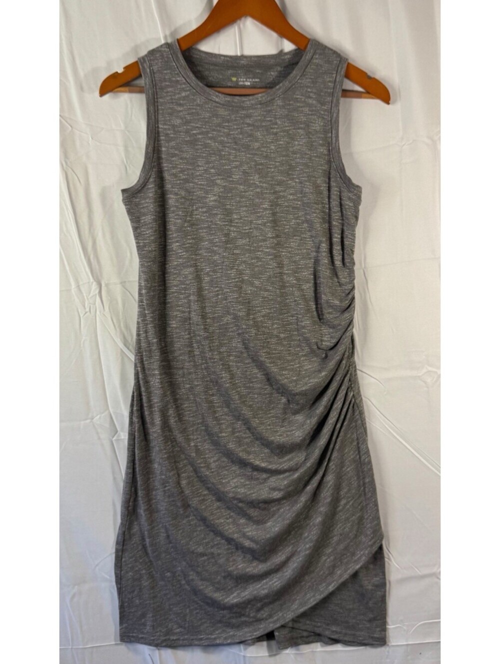 Tek Gear Dress S Charcoal Gray Ruched Tank DryTek Side Gathered Sleeveless
